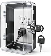 PILISPARK Socket Lock, Child Proof, ABS Bite Resistant Safety Box, Tool-Free Installation Outlet ...