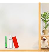 Frosted Glass Window Privacy Film Decorative with Tools, 2 Way Frosting Privacy Window Film for G...