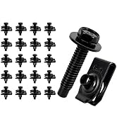 100PCS Automotive Body Bolt & U Nut Kit, M6-1.0 Hex Head Screws with Extruded U-Nuts Clips, Fende...