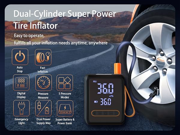 Tire Inflator Portable Air Compressor