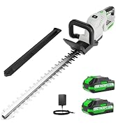 WORFCI 20-Inch Cordless Hedge Trimmer (Includes 2 Batteries and Charger), Electric Handheld Bush ...