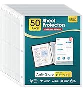 KTRIO Sheet Protector for 3 Ring Binder, Plastic Sleeves for Paper 8.5 x 11 inch, Clear Page Prot...