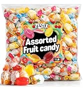Fruit Filled Hard Candy Assorted 1lb. Bulk Bag, Individually Wrapped Candy for Candy Dishes, Offi...