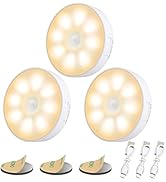 Electight 3 Pack Motion Sensor Light, 8 LEDs Rechargeable Night Light, with USB Cable & Magnetic ...