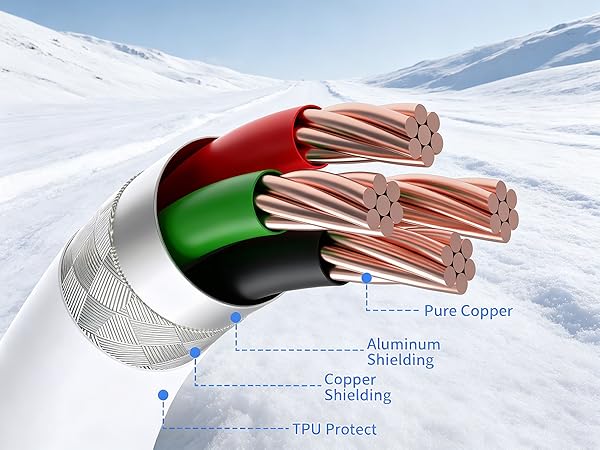 ATTACK SHARK C08 USB A to Dual Type-C Custom Coiled Aviator Cable with Adjustable RGB Light