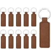 MECCANIXITY PU Leather Keychain Blanks Bulk Rectangle Laser Engraving Keychain Leather Key Fob