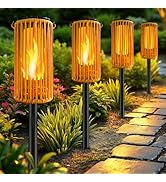Amugmilk Solar Pathway Lights Outdoor Hanging Garden Decorations,Solar Lanterns Waterproof Flicke...