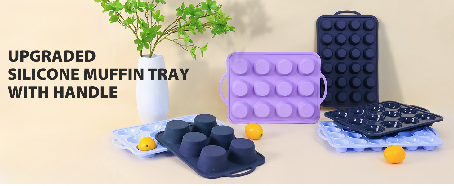 silicone muffin tray with handle