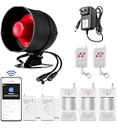 WiFi Alarm Home Security System, Wireless Alarm System with Loud 120dB Motion Sensor Siren, Windo...
