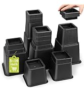 16 PCS Bed Risers 8, 5 or 3 Inch Heavy Duty, Adjustable Furniture Risers up to 10 Inch Lift 8 Hei...