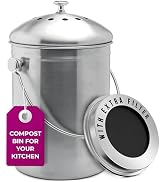 EPICA Countertop Compost Bin Kitchen | 1.3 Gallon | Odorless Composting Bin with Carbon Filters |...