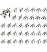 Jizlan 40Pcs Silver Crocodile Charms Pendants For Jewelry Making Bracelet Accessories DIY Finding...