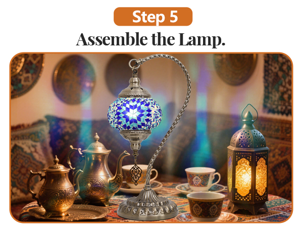 DIY Moroccan Stained Glass Turkish Mosaic table Lamp making Kit Adults Living Room Bedroom