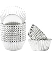 Silver Foil Cupcake Liners For Baking 300pcs Baking Cups Thick & Sturdy, Oil Resistance,Muffin Li...
