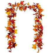 SITUMEIZI Fall Garland Maple Leaves Garlands 6.5Ft Leaf Autumn Foliage Garland for Thanksgiving F...