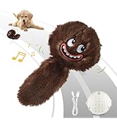 PETGEEK Interactive Squeaky Dog Toy, Automatic Moving Vibrating Dog Ball with Plush Cover, Rechar...
