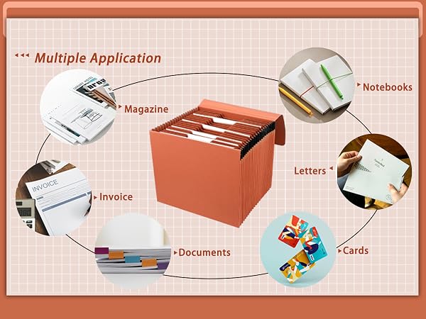 21 Pockets Accordion File Organizer