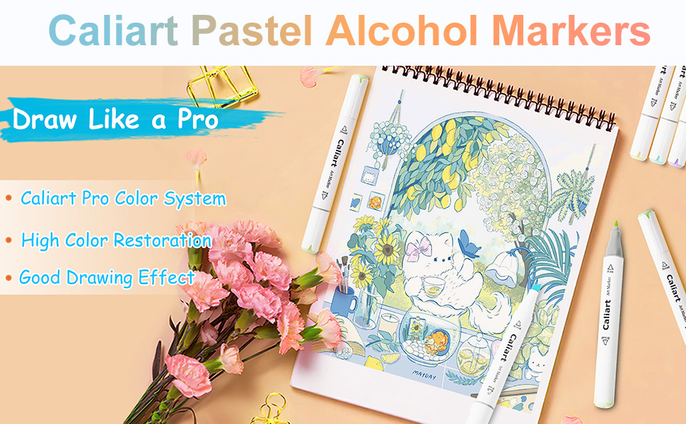 Caliart pastel coloring markers