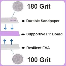 100/180 grit nail file
