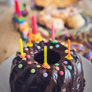 Birthday cake with bokeh focus