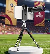 APEXEL 6 in 1 Phone Lens Kit - 22x Telephoto Lens, 205° Fisheye Lens, 120° Wide Angle Lens & 25X ...
