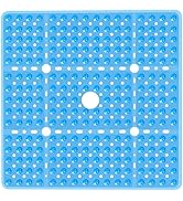 Naoloture Large Clear Blue Square Shower Mat Non Slip 27 x 27 Inch, Soft Bath Mat Tub Mat for Ins...