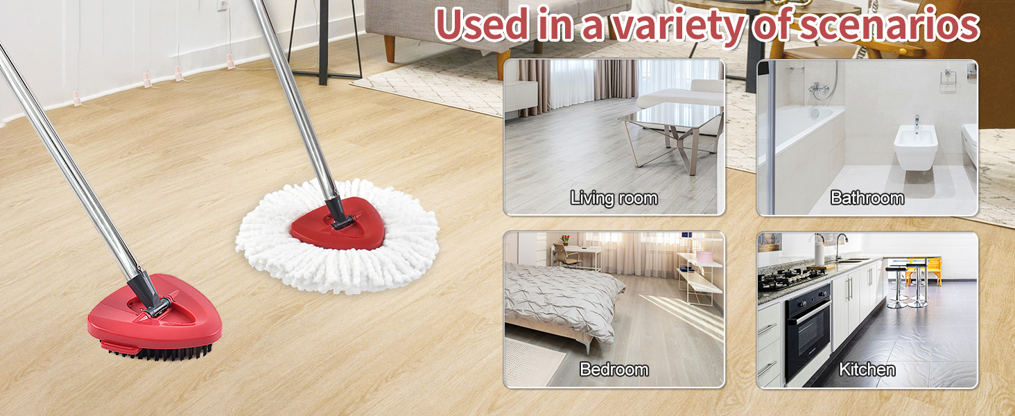 Mop Replace Heads and Scrubber Mop Head for Clean Kitchen,Bath Tub,Living Room