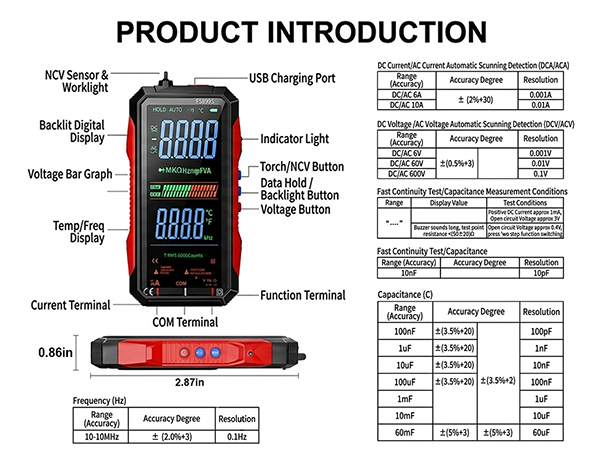 2026 Upgraded FS899L Digital Multimeter