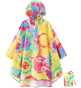 WAWSAM Lightweight Kids Rain Poncho Reusable Toddler Raincoat Waterproof Rain Jacket