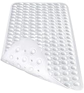 Naoloture Extra Long White Bathtub Mat Non Slip, Soft Bath Mat for Tub 40 x 16 Inch Full Size, Ba...