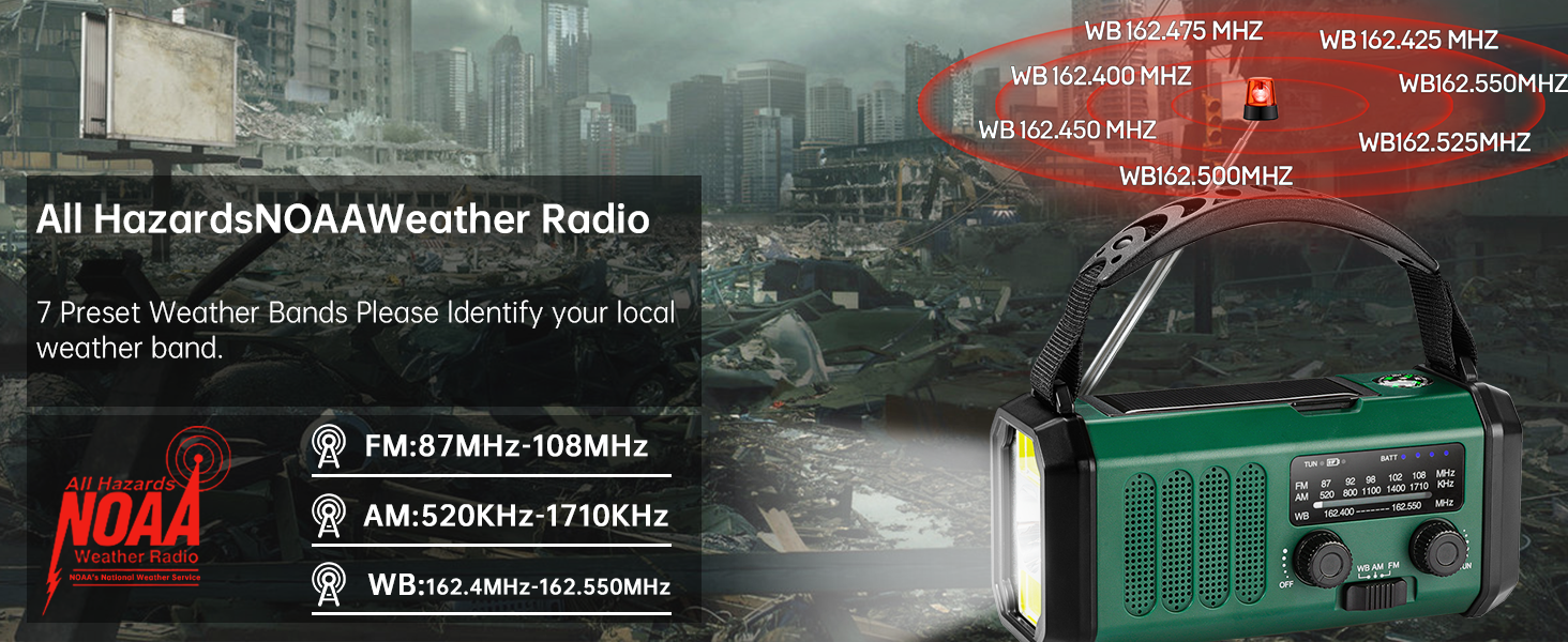 emergency hand crank radio with led flashlight