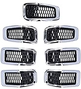 Grill Mesh Inserts, ABS Front Grille Inserts Grill Guard Trim Accessory Fit for Jeep Cherokee 201...