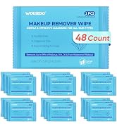 WOUSEDO 48 Count Makeup Remover Wipes, Bulk Gentle Cleansing Facial Towelettes, Individually Wrap...