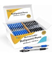 Enday Bulk Pens Ballpoint (100 Pack) Black Blue – Retractable Ballpoint Medium Point 1.0mm, Smoot...