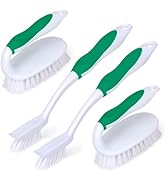 Scrub Brush Kit, 4 Pack Deep Cleaning Brush Set - 2 Scrub Brush and 2 Tile & Grout Brush with Bui...