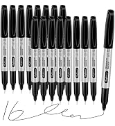 craftinova Black Ultra Fine Point Permanent Markers, Extra Fine Tip, Quick Drying and Waterproof,...