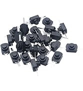 mxuteuk 50pcs Black Latching Mini ON/Off Switch Self-Lock Micro Push Button Switch DC 30V 1A for ...