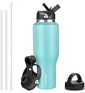 HYDROWION Stainless Steel Water Bottles,Insulated Water Bottle 40 oz (Cold 48 hrs, Hot 24 hrs), W...