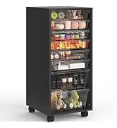 WOPITUES Plastic Storage Drawer Cart, Organizer and Storage with 8 Large Clear Drawers, Utility W...