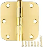 Door Hinges Polished Brass 3.5 Inch Door Hinges Gold 6 Pack 5/8