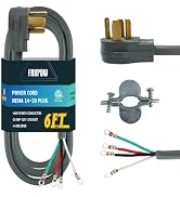 FNXPOW 4 Prong Dryer Cord,6FT 10/4 SRDT, 30Amp Appliance Extension Power Cord, NEMA 14-30, Grey