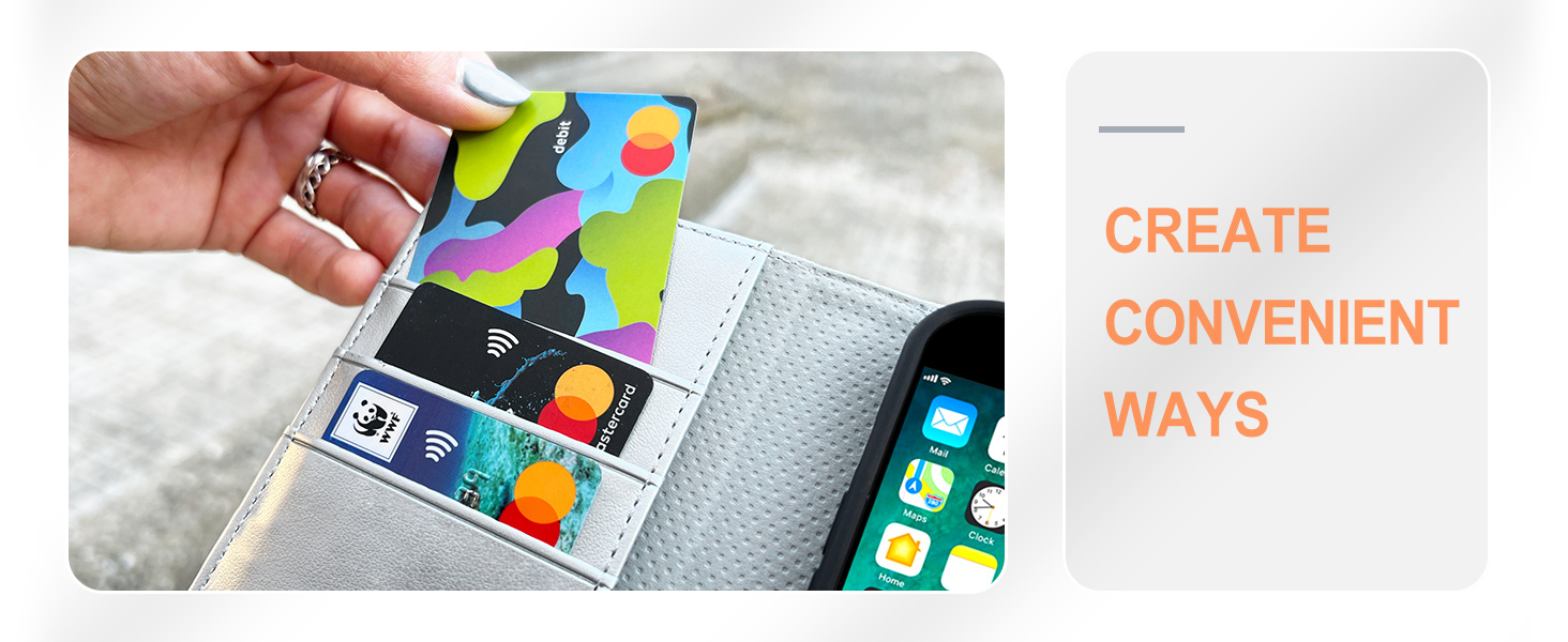 a wallet with a card attached to it.