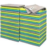 FIXSMITH Microfiber Cleaning Cloth - Pack of 50, Multi-Functional Towels, Size: 12 x 16 in, Highl...