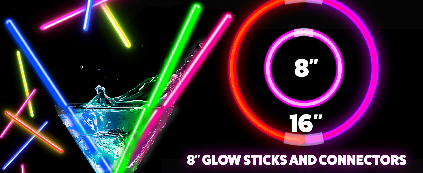 GLOW STICKS 8 INCH MAKES LOTS OF THINGS LIKE NECKLACES AND BRACELETTS