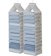 AARAINBOW 2 Packs Yoga Legging Storage Organizer Hanging, Closet Hanging Shelf Short Clothes Stor...
