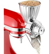 COFUN Grain Mill Attachment for Kitchen Aid Mixer, 9 Adjustable Levels All Metal Flour Mill, Fit ...