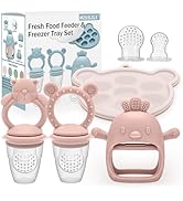 MISSLILI Baby Silicone Fruit Food Feeder Pacifier & Breastmilk Popsicle Freezer Molds,BPA Free Ba...