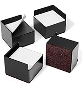 Bed Risers 2 inch Heavy Duty, 4 Pack Black Square Metal Self-Adhesive, Oversized Furniture Risers...