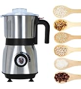 Electric Spice and Nut Grinders - 3 Stainless Steel Blades, 1 Filter, 1 Brush - 500W Wet & Dry Gr...