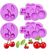 Infovox Cherry Silicone Fondant Molds, 3D Fruit Shape Chocolate Mold Set for Cake Decorating, Can...